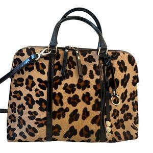 AB Asia Belucci Cow Hair Patent Leather Made In Italy Purse Handbag Leopard Edgy